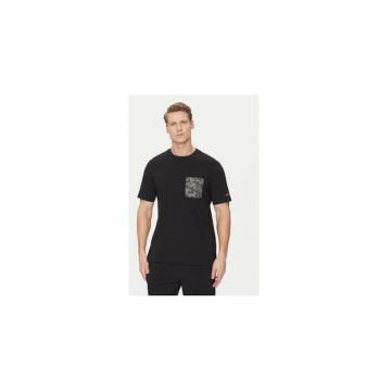 Tricou cu decolteu la baza gatului si buzunar pe piept