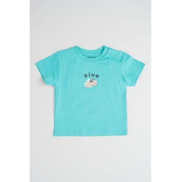 Tricou cu decolteu la baza gatului si imprimeu grafic