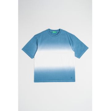 Tricou cu decolteu la baza gatului si model tie-dye