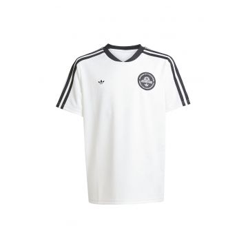 Tricou cu logo si dungi pe maneci