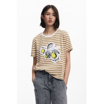 Tricou cu model in dungi si imprimeu grafic