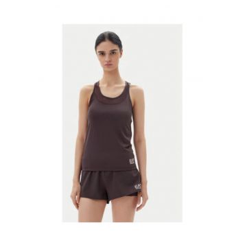 Tricou dama -  85% poliester - maro - elastan -