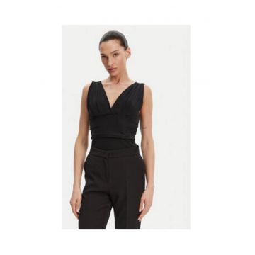 Tricou dama -  95% poliester - 5% elastan - negru -