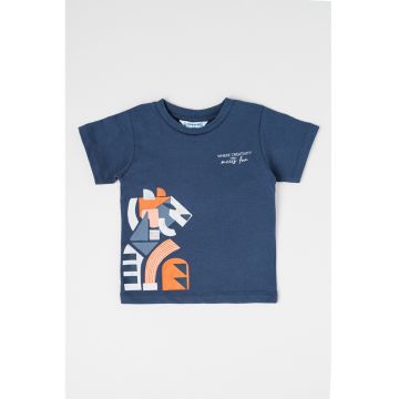 Tricou de bumbac cu imprimeu abstract