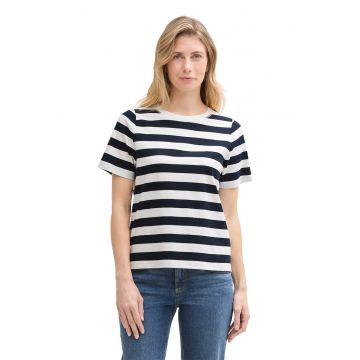 Tricou din amestec de bumbac organic cu model in dungi