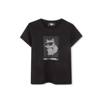 Tricou din amestec de modal cu aplicatii din strasuri