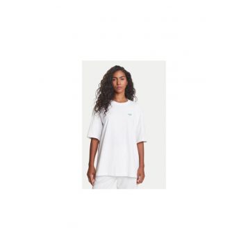 Tricou din bumbac cu maneci scurte si croiala larga