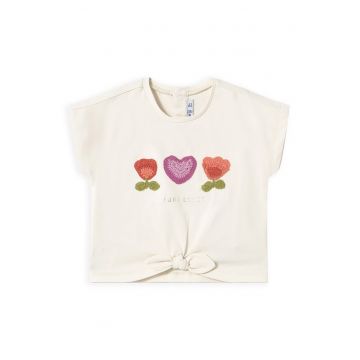 Tricou fete  1046 - Bumbac/Elastan - 4 ani - Bej