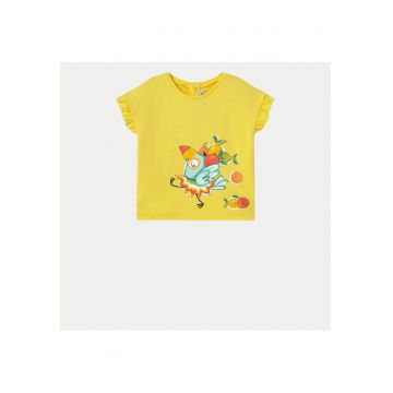 Tricou fete  1048 - Bumbac/Elastan - 4 ani - Galben
