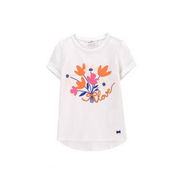 Tricou fete  WC5143201FGK - Bumbac/Elastan - Alb