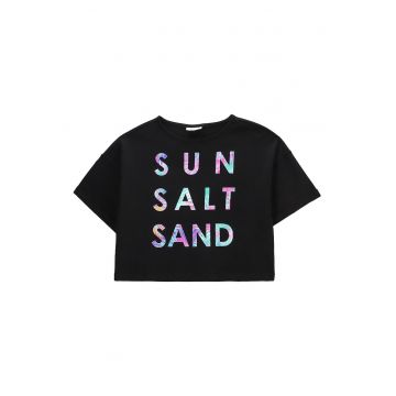 Tricou fete  WC5143207IGJ - Bumbac/Elastan - Negru