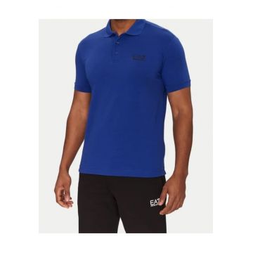 Tricou polo Emporio Armani - albastru - viscoza - 60% viscoza - 35% poliamida - 5% elastan