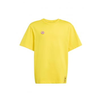 Tricou uni din bumbac cu maneci cazute