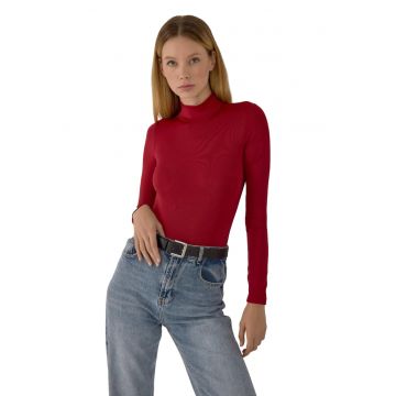 Body dama  maneca lunga - rosu - jerseu poliester