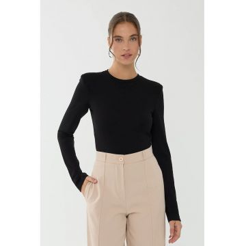 Body  maneca lunga - negru - jerseu - poliester
