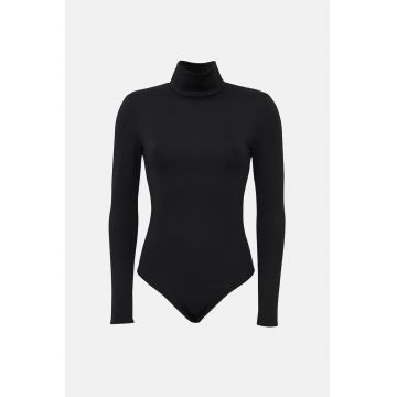 Body tricotat -  guler inalt - skinny - negru - poliester