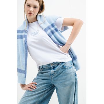 GUESS - Tricou regular fit cu decolteu la baza gatului