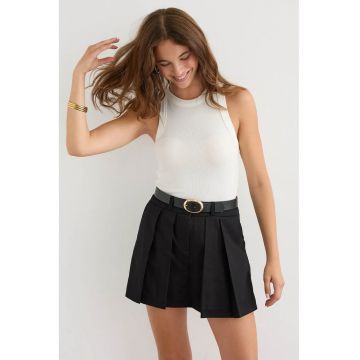Maiou basic -  guler halter - albastru - material de inalta calitate