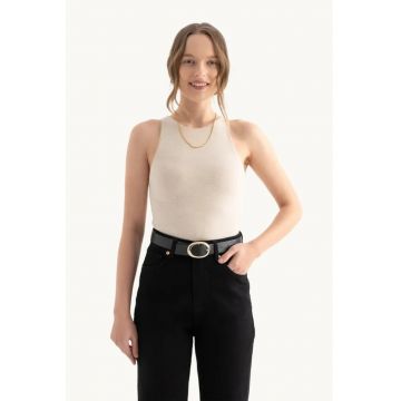 Maiou -  Basic - guler halter - bej - bumbac