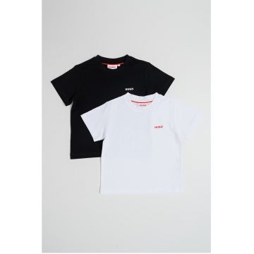 Set de tricouri de bumbac cu decolteu la baza gatului - 2 piese