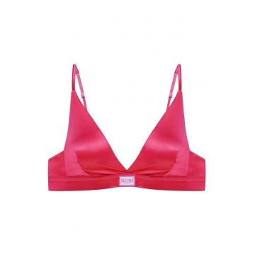 Sutien dama -  triunghiular - fara sarma - poliamida - roz -
