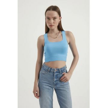 Top Crop Basic  fara maneci - guler patrat - textil - 48745