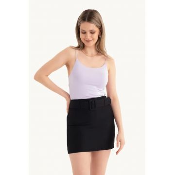 Top crop -  bretele spaghetti - violet - jerseu