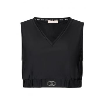 Top crop cu decolteu in V