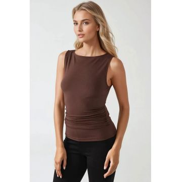 Top  -  tricotat - slim fit - maro - jerseu