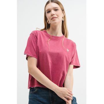 Tricou crop cu logo