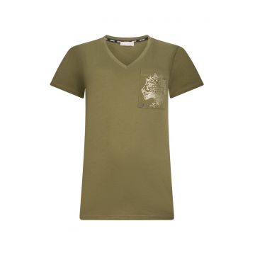 Tricou cu decolteu in V si strasuri