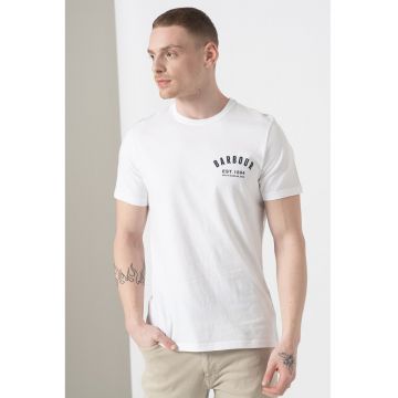 Tricou cu decolteu la baza gatului si imprimeu logo