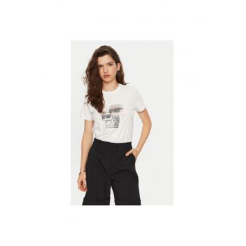 Tricou dama -  304579653 - Bumbac organic - Alb