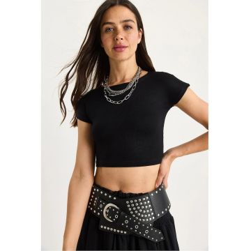 Tricou dama -  Bumbac - Negru