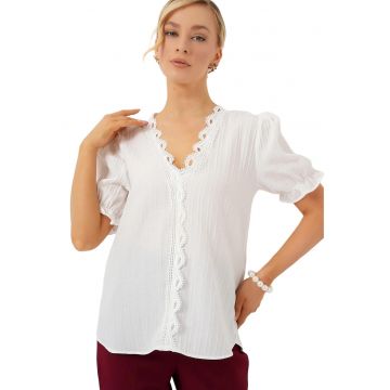 Tricou dama -  Poliester/Elastan - Alb