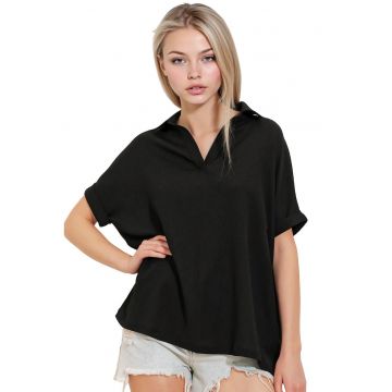Tricou dama -  Poliester/Lycra - Negru