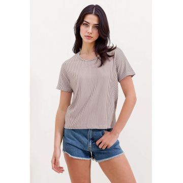 Tricou dama -  tricou cu guler rotund - maneca scurta - viscoza/ lycra