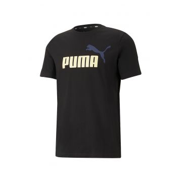 Tricou de bumbac cu imprimeu logo Essentials+2