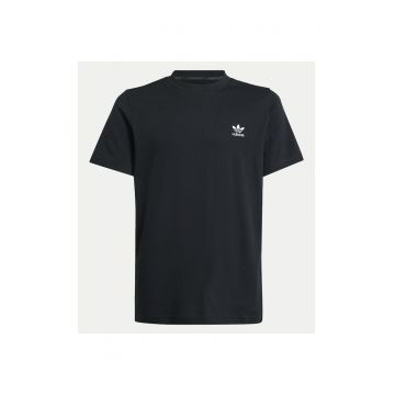 Tricou din bumbac cu decolteu la baza gatului