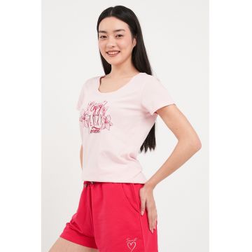Tricou din bumbac cu decolteu rotund