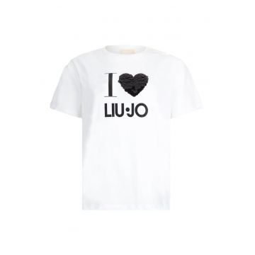 Tricou din bumbac cu decoratii