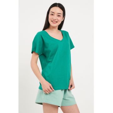 Tricou din bumbac cu logo discret