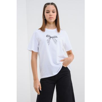 Tricou din bumbac organic cu detaliu funda