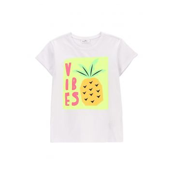 Tricou fete  WC5143204VGD - Bumbac/Elastan - Alb