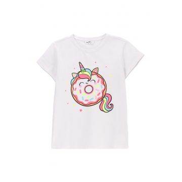 Tricou fete  WC5143210VGD - Bumbac/Elastan - Alb
