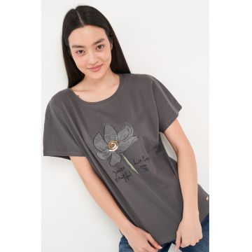 Tricou lejer cu imprimeu floral