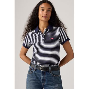 Tricou polo slim fit din material pique