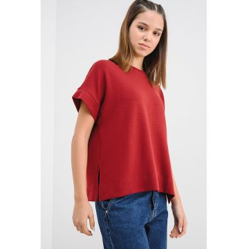 Tricou relaxed fit cu model uni