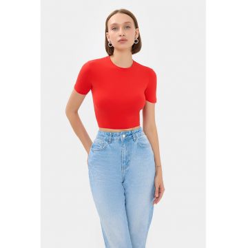 Tricou rotund crop
