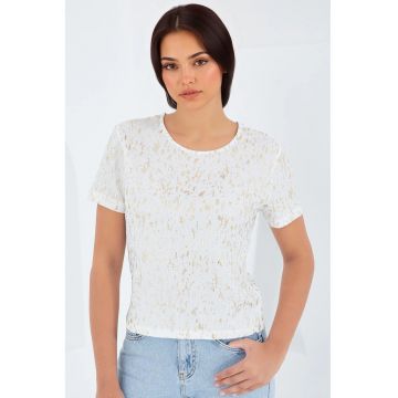 Tricou scurt -  imprimeu pe spate - poliester si lycra